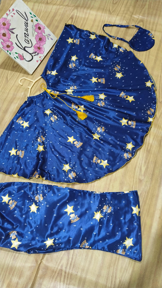 Kaftan Frock Silk with Trouser and Bag