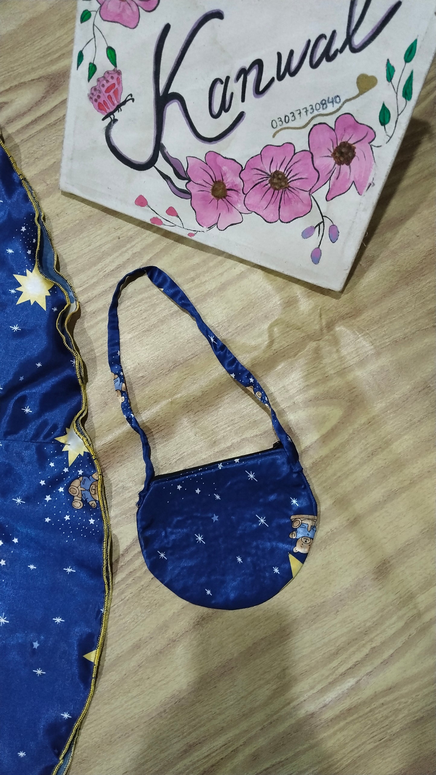 Kaftan Frock Silk with Trouser and Bag
